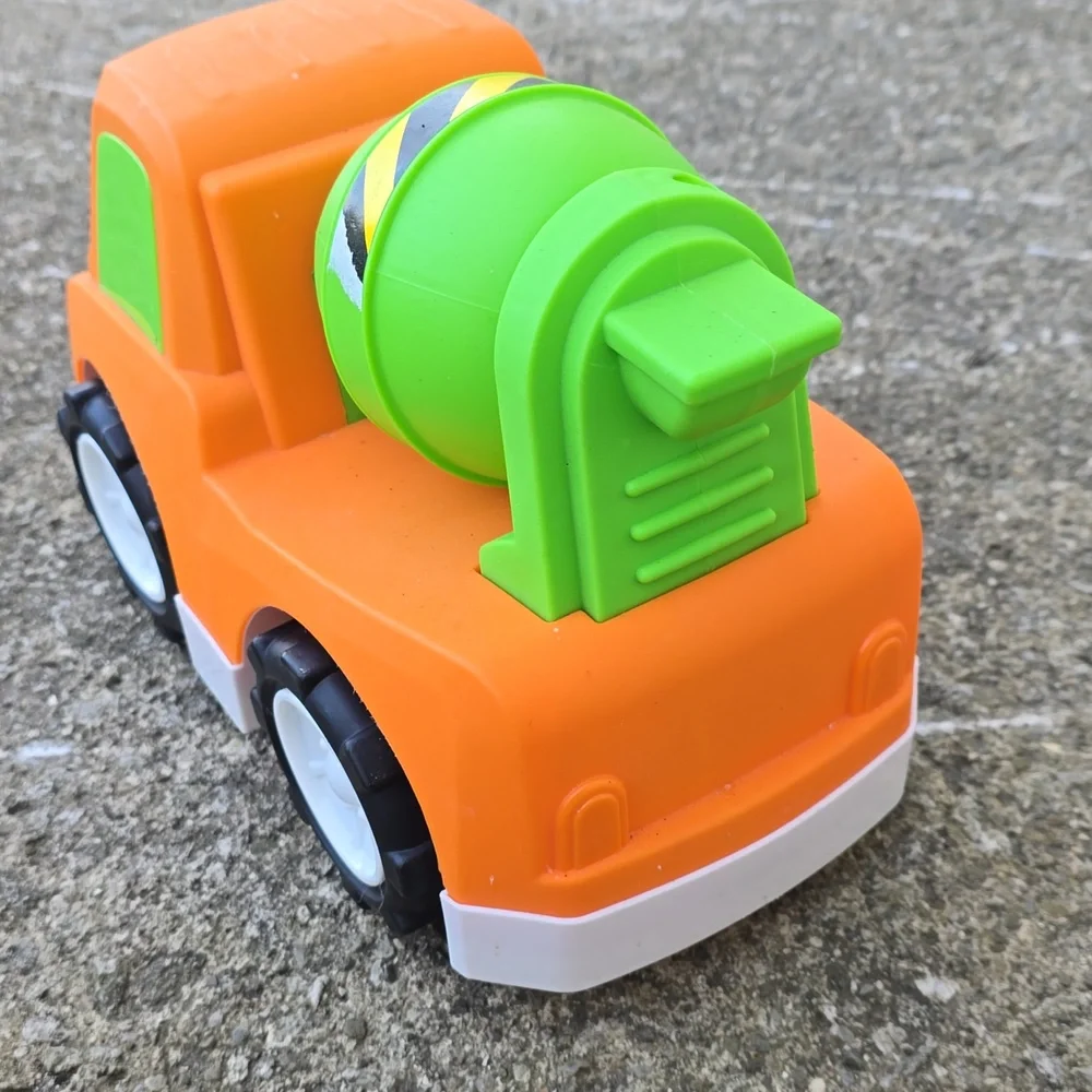 Orange & Green Kids Cement Mixer Toy Truck
